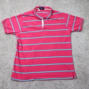 Gant‎ Rugger Polo Shirt Mens Large Pink/Blue 100% Cotton Short Sleeve Pullover